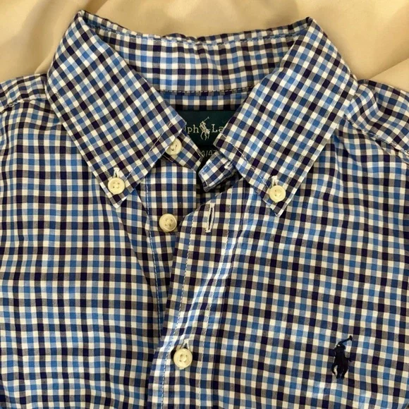 Polo Ralph Lauren Toddler Boy’s Navy Long Sleeve Button Down 4T - Picture 3 of 8